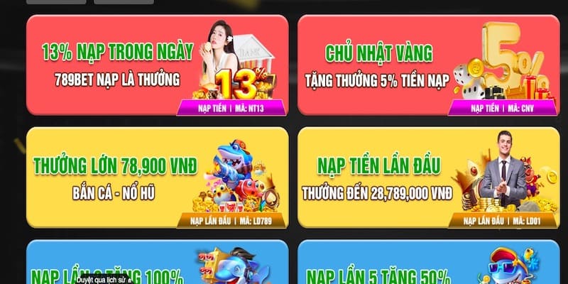 Tặng thưởng nạp tiền cực lớn cho hội viên nhà cái 789bet