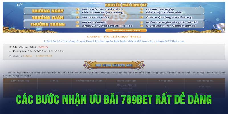 Các bước nhận ưu đãi 789bet rất dễ dàng