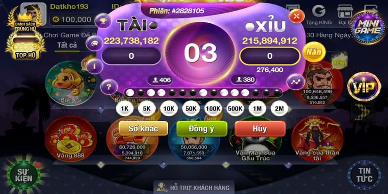 Trong game có đa dạng hình thức cược để bet thủ lựa chọn